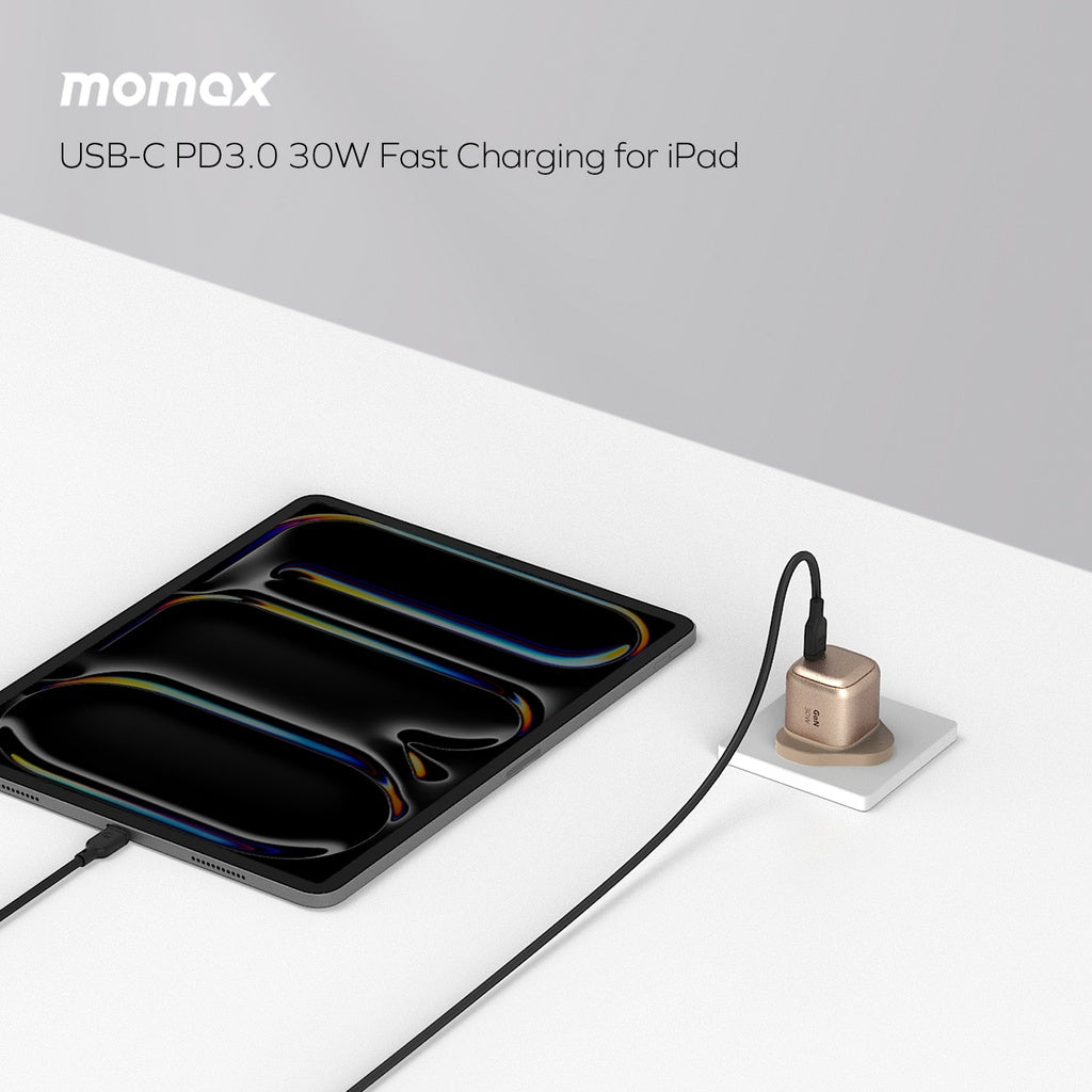 شاحن Momax 1-Charger بتقنية GaN بقوة 30 وات | رملي شاحن Momax 1-Charger بتقنية GaN بقوة 30 وات | رملي